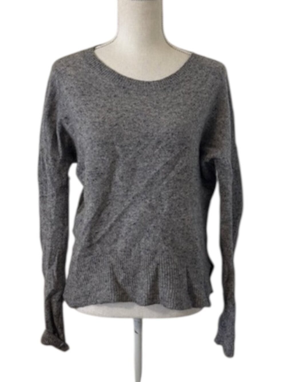 Philosophy 100% Cashmere Sweater Women's Size Large Grey Crewneck Soft Cozy - Picture 1 of 13